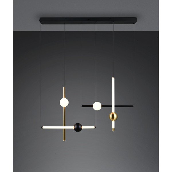 Čierne/v zlatej farbe LED závesné svietidlo so stmievačom Melita – Trio-image-2