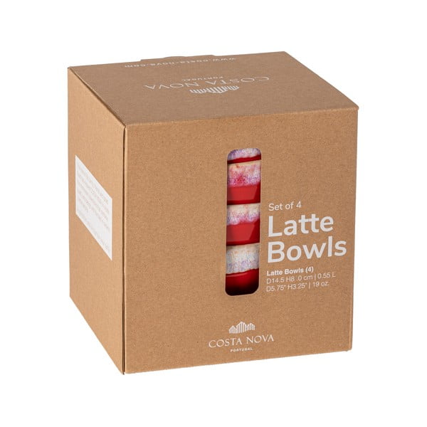Červené misy v súprave 4 ks z kameniny ø 15 cm Latte – Costa Nova-image-3