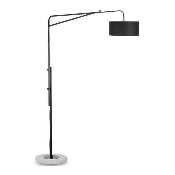 Čierno-sivá stojacia lampa s kovovým tienidlom (výška 250 cm) Brighton – it&#39;s about RoMi
