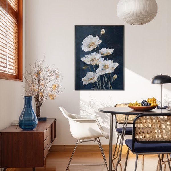 Tlačený obraz s rámom 60x80 cm White Poppies – Styler-image-1