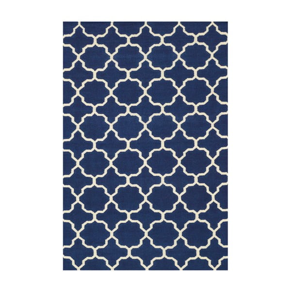 Ručne tkaný koberec Bakero Maria Blue/White, 60 × 90 cm