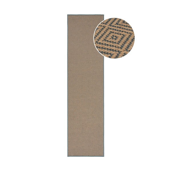 Jutový behúň v modro-prírodnej farbe 60x230 cm Diamond – Flair Rugs