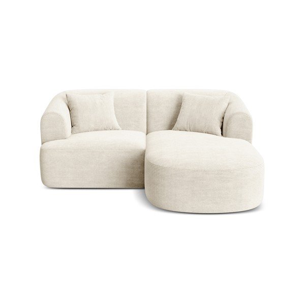 Béžová menčestrová rohová pohovka (pravý roh/s leňoškou) Campi – Cosmopolitan Design