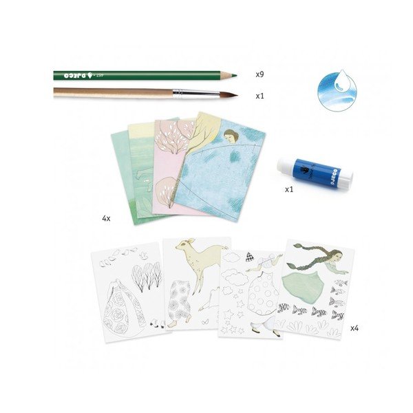 Výtvarný set s akvarelovými pastelkami Djeco Atelier Príroda-image-1