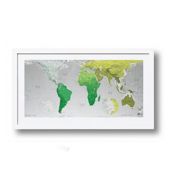 Zelená mapa sveta The Future Mapping Company Future Map, 101 × 58 cm