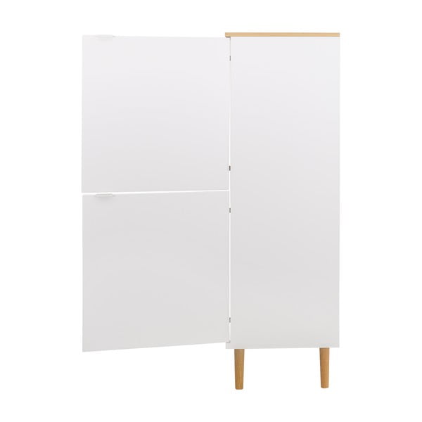 Vysoká komoda v dekore duba v bielo-prírodnej farbe 109x137 cm Skagen – Tenzo-image-3