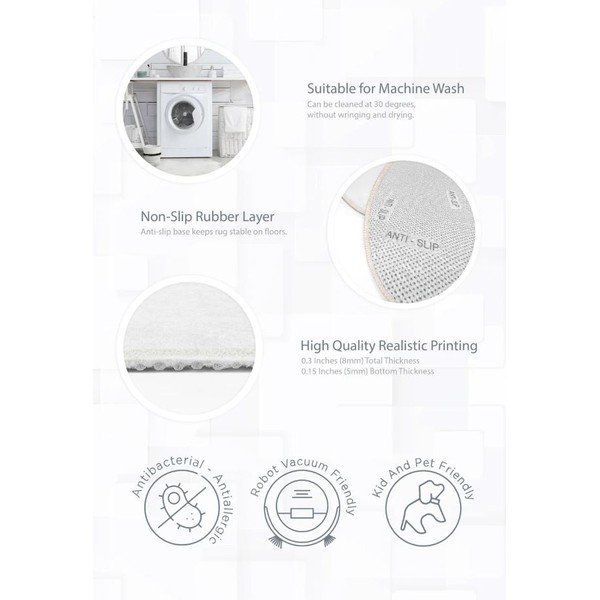 Prateľný detský koberec ø120 cm Dainty Animals – Mila Home-image-4