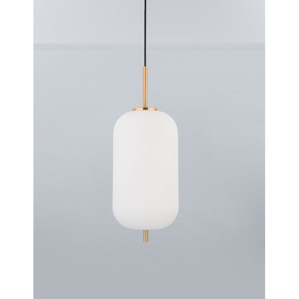 Biele/v mosadznej farbe sklenené závesné svietidlo ø 22 cm Lato – Nova Luce-image-1