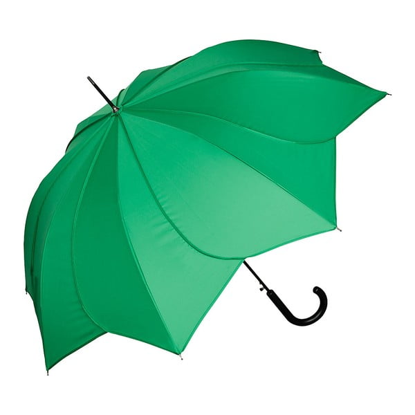 Zelený dáždnik s rúčkou a zelenými detailmi Von Lilienfeld Minou