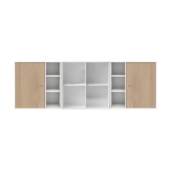 Biela nástenná komoda v dubovom dekore Hammel Mistral Kubus, 206 x 69 cm
