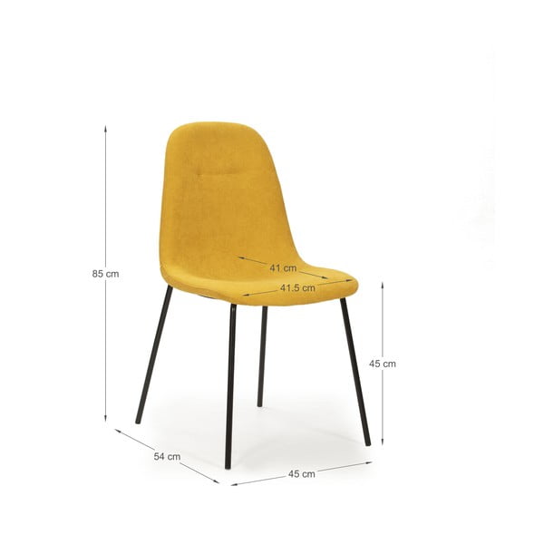 Žlté jedálenské stoličky v súprave 4 ks Renne – Marckeric-image-4