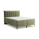 Zelená boxspring posteľ s úložným priestorom 160x200 cm Mikana – Makamii