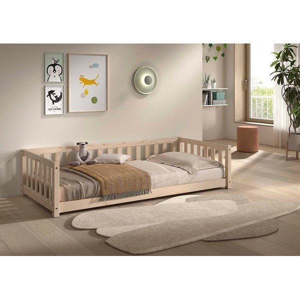 Detská posteľ z borovicového dreva s roštom 90x200 cm v prírodnej farbe Dallas – Vipack-image-1