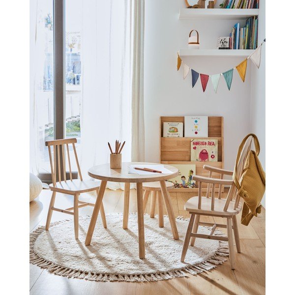 Krémový bavlnený detský koberec ø100 cm Orwen – Kave Home-image-1