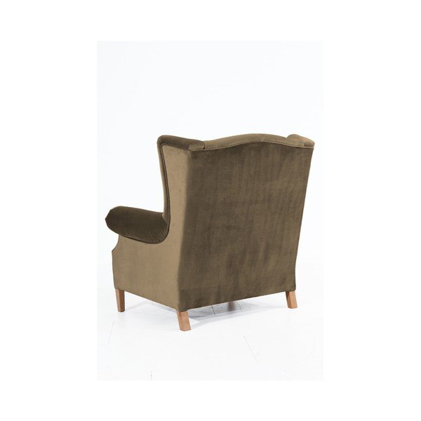 Béžové zamatové kreslo ušiak Max Winzer Harvey Velvet-image-2
