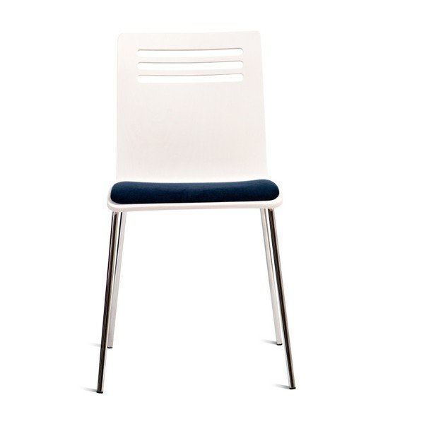 Biela stolička so sedákom z bukového dreva Charlie Pommier Comfort-image-1