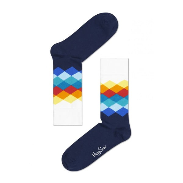 Ponožky Happy Socks White and Blue, veľ. 41-46