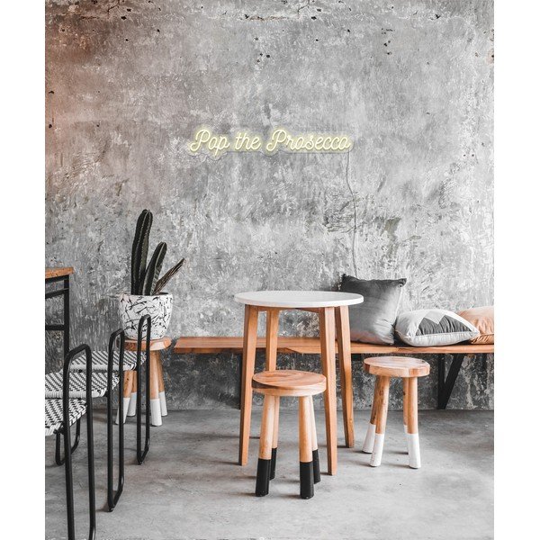 Biela nástenná svietiaca dekorácia Candy Shock Prosecco, 80 x 15 cm-image-3