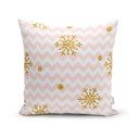 Vianočná obliečka na vankúš Minimalist Cushion Covers Golden Snowflakes, 42 x 42 cm