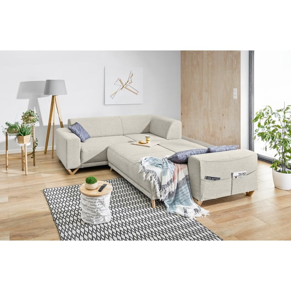 Béžová rozkladacia/s úložným priestorom rohová pohovka (ľavý roh/do L) Classy Sophie – Miuform-image-4