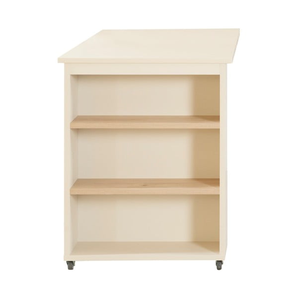 Béžová vyvýšená detská posteľ s úložným priestorom bez roštu 90x200 cm Studio – Roba-image-4