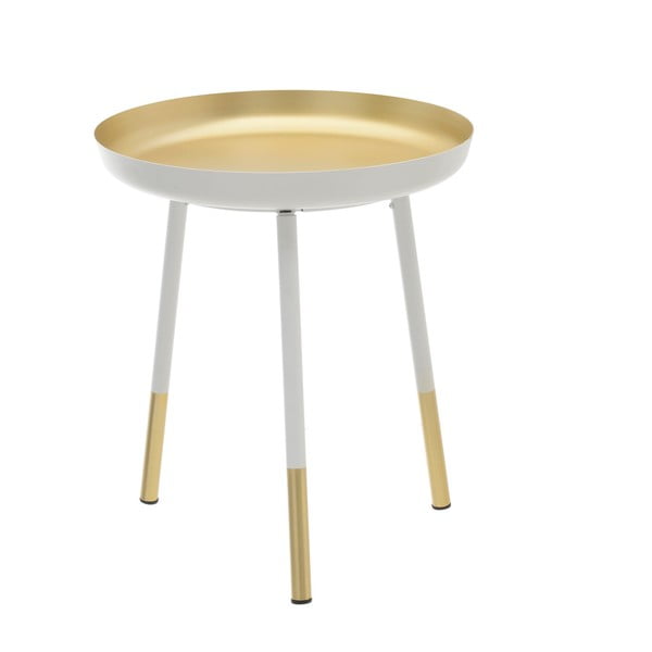 Kovový odkladací stolík s dekorom v zlatej farbe InArt Astra