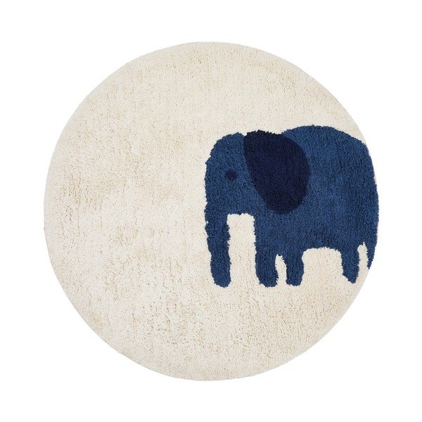 Slonovinový prateľný/ručne tkaný bavlnený detský koberec ø100 cm Tandani – Kave Home