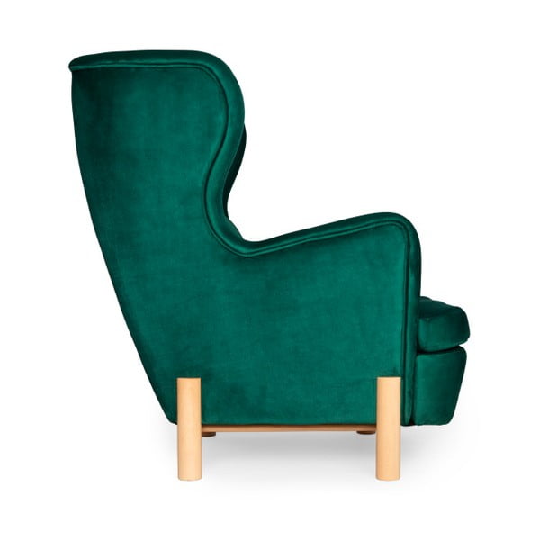 Tmavozelené kreslo ušiak Skandic Ingrid Green-image-1