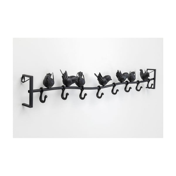Čierny kovový nástenný vešiak Kare Design Birds, šírka 92 cm