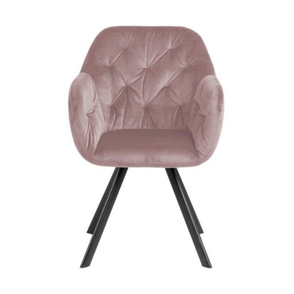Svetloružové čalúnené jedálenské kreslo s podrúčkami Lola – Actona-image-1