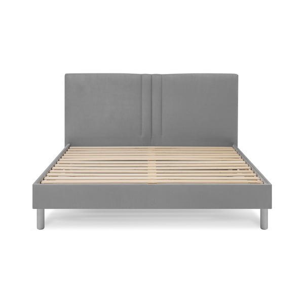 Svetlosivá čalúnená dvojlôžková posteľ s roštom 180x200 cm Kerry - Bobochic Paris-image-2