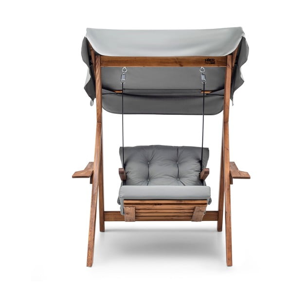 Drevená záhradná hojdačka v sivo-prírodnej farbe Galata – Floriane Garden-image-2