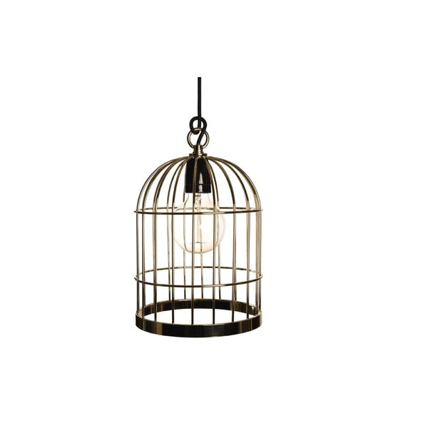 Zlaté závesné svietidlo Filament Style Bird Cage