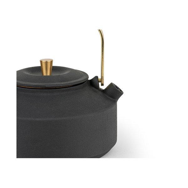 Čierna kanvica na čaj z liatiny so sitkom 1 l Shangdong – Bredemeijer-image-4