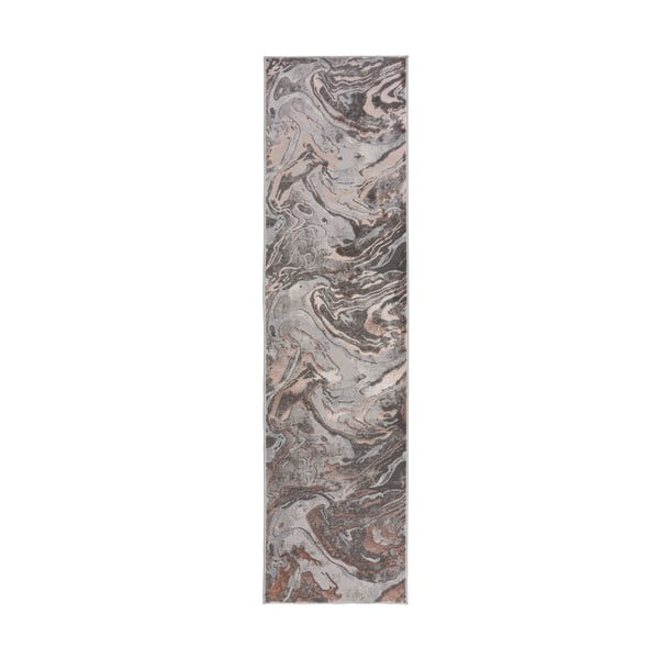 Sivo-béžový behúň Flair Rugs Marbled, 80 x 300 cm