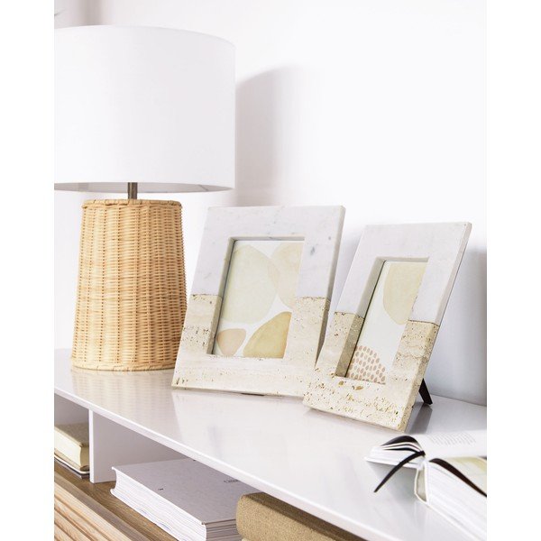 Biely kamenný stojací rámček 18x23 cm Uria – Kave Home-image-1