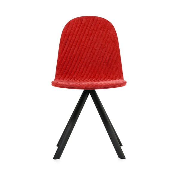 Červená stolička s čiernymi nohami IKER Mannequin Stripe