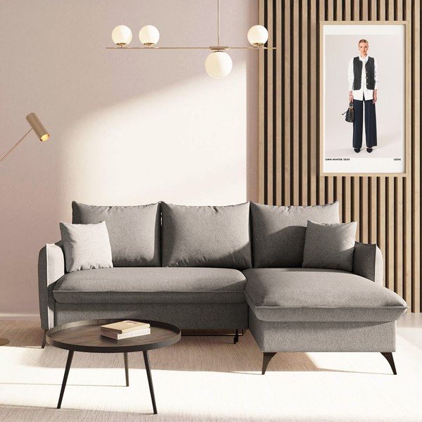 Sivá rozkladacia/s úložným priestorom rohová pohovka (pravý roh/s leňoškou) Brim – Rodier-image-1