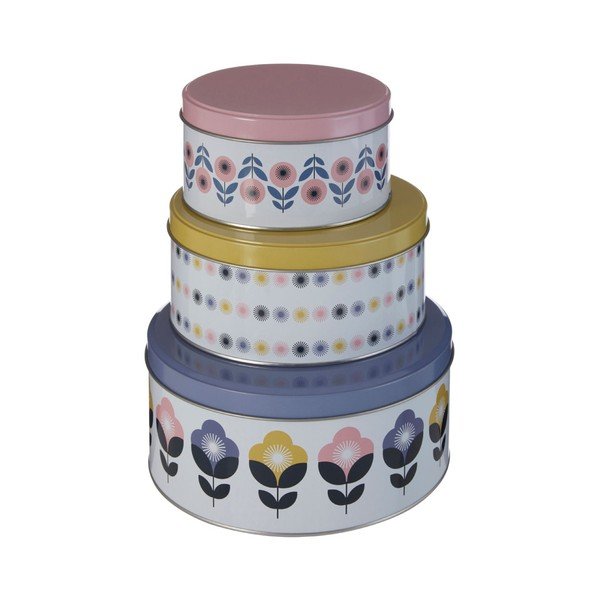 Dekoratívne kovové úložné boxy s vekom v súprave 3 ks Joni – Premier Housewares-image-1