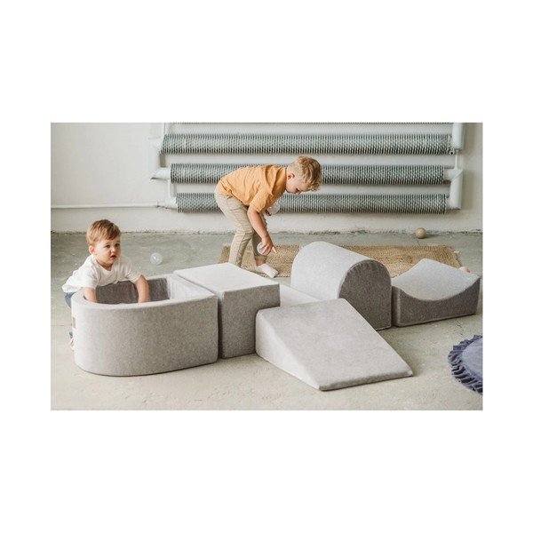 Krémové menčestrové penové ihrisko 250x45x30 cm Montessori – Meowbaby-image-1