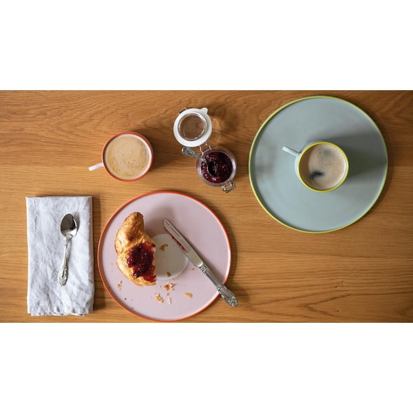 Súprava ružovej kameninovej šálky a taniera Remember Greta, 250 ml-image-1