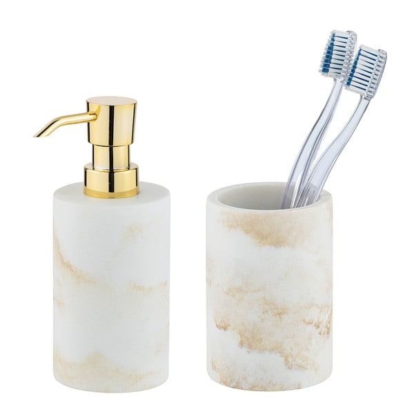 Biela súprava doplnkov do kúpeľne z polyresinu Odos – Wenko