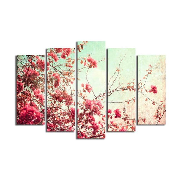 Viacdielny obraz Pink Flowers, 105 × 70 cm