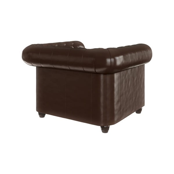Tmavohnedé kreslo z imitácie kože York - Ropez-image-2