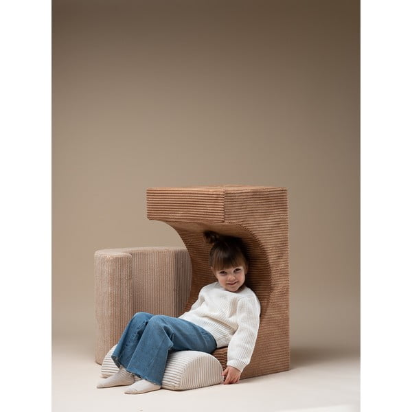 Hnedé menčestrové penové ihrisko 75x49x37 cm Rainbow Montessori – Wigiwama-image-4