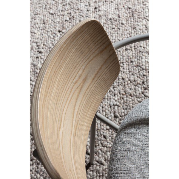 Svetlosivé/v prírodnej farbe čalúnené jedálenské kreslá v súprave s podrúčkami Nour – MOME-image-2