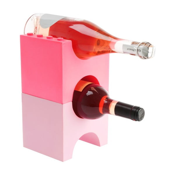 Ružový stojan na fľaše PT Brick