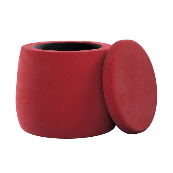 Červený zamatový detský puf Posh Velvet – Yellow Tipi-image-1