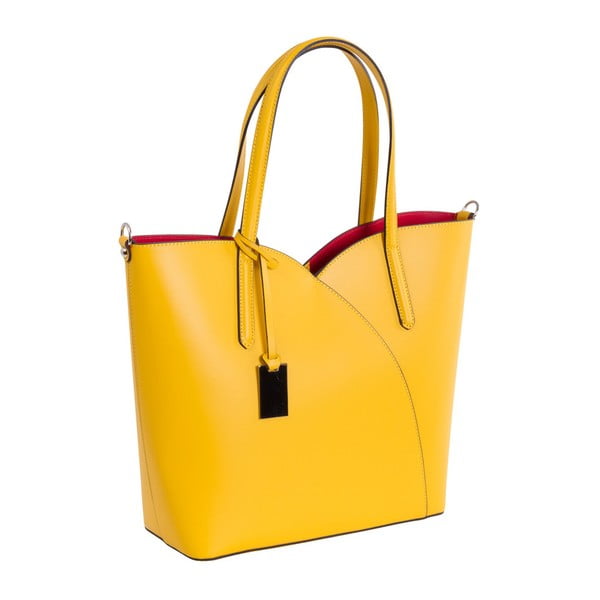 Žltá kabelka z pravej kože Andrea Cardone Dafne
