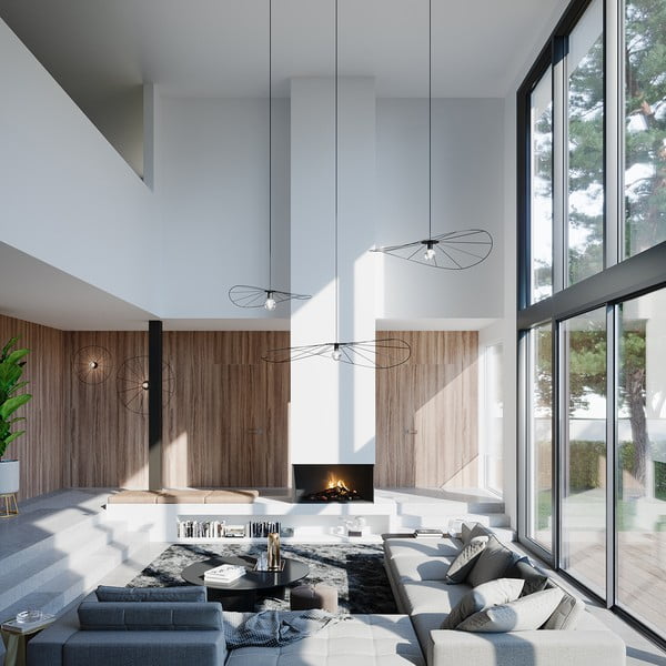 Čierne závesné svietidlo ø 70 cm Elliot – Sollux-image-3